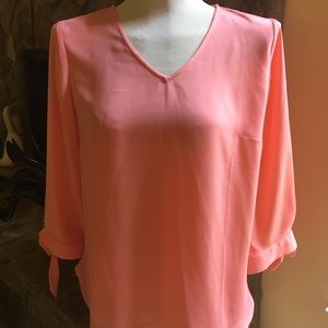 NWT! Talbots Peach 3/4 Sleeve w/ Wrist Ties